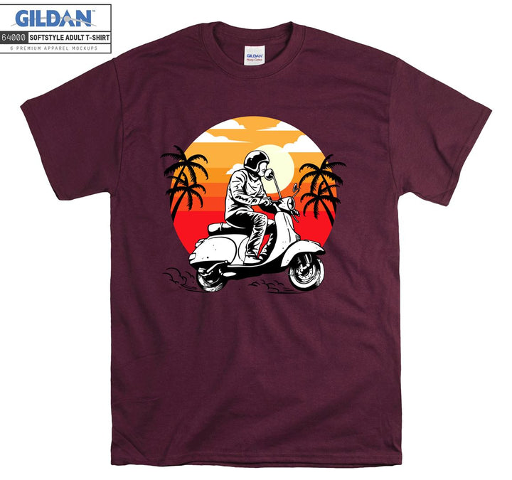 Sunset classic motorcycle figure T-shirt