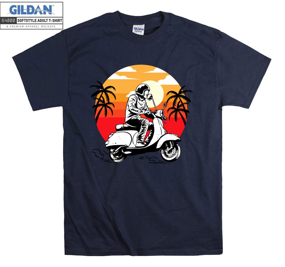 Sunset classic motorcycle figure T-shirt