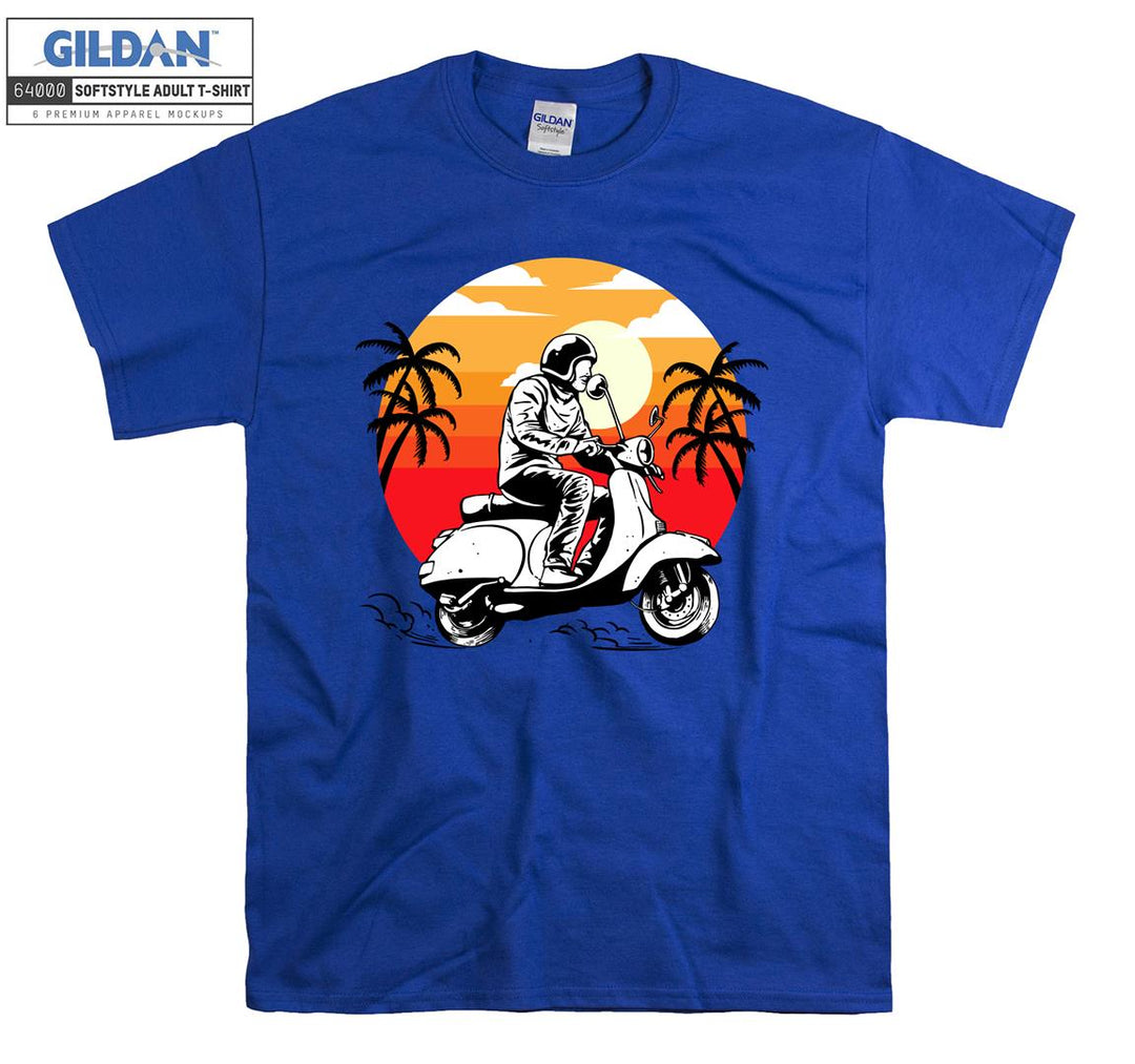 Sunset classic motorcycle figure T-shirt