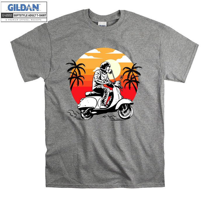 Sunset classic motorcycle figure T-shirt