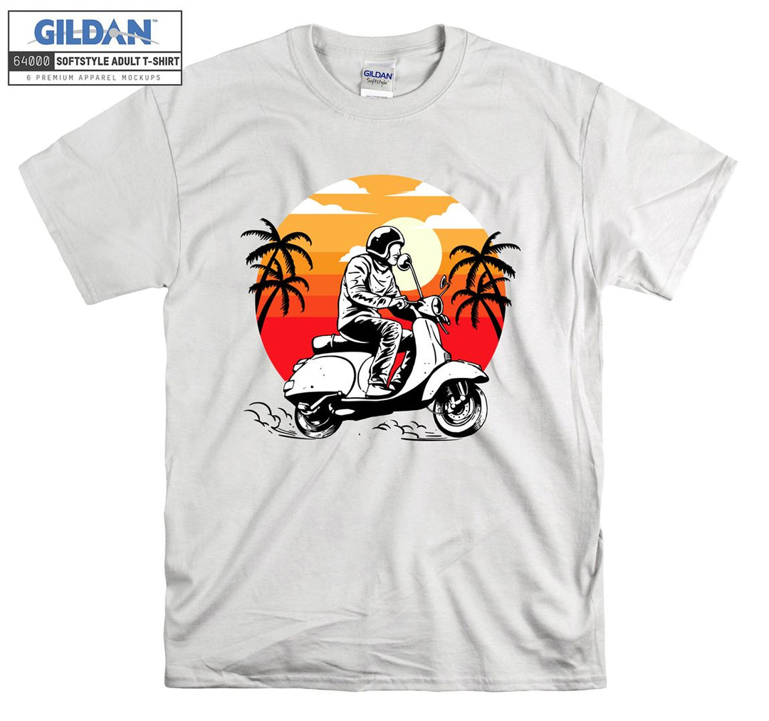 Sunset classic motorcycle figure T-shirt