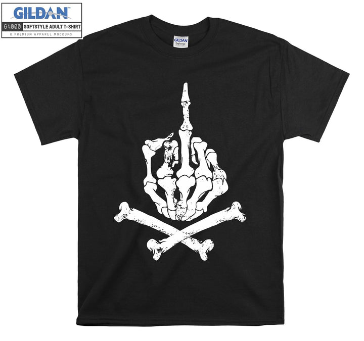 Skeleton hand gesture funny figure T-shirt