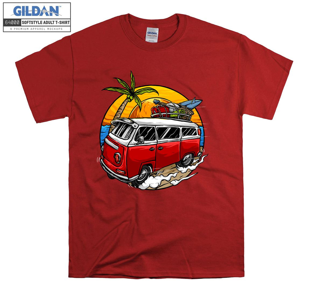 Holiday Travel Car Sunset Figure T-shirt