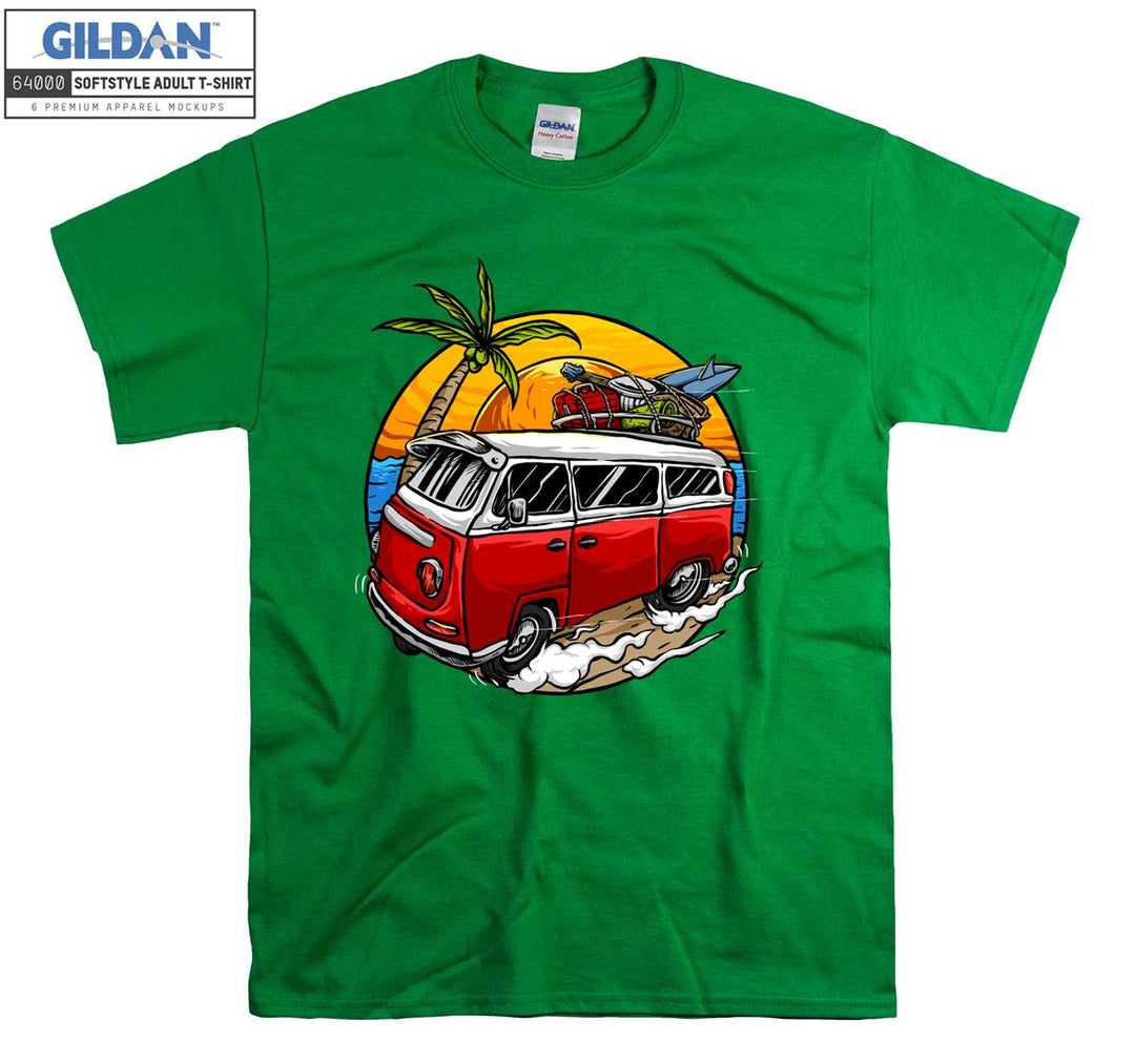 Holiday Travel Car Sunset Figure T-shirt