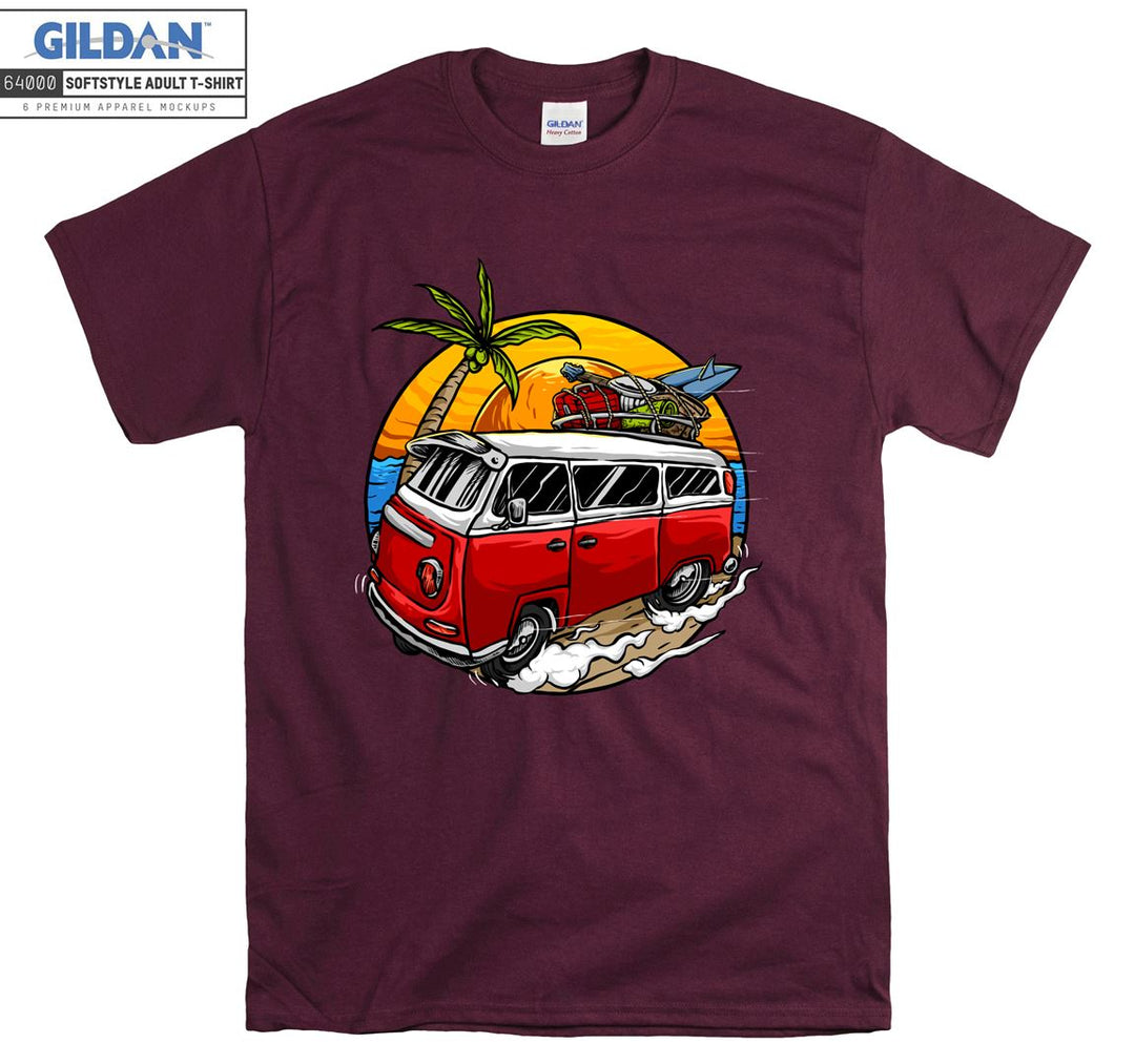 Holiday Travel Car Sunset Figure T-shirt