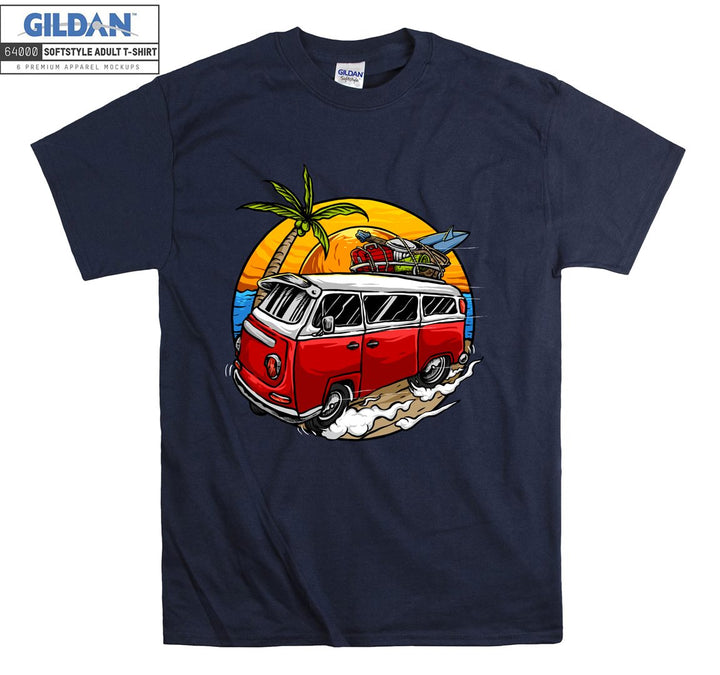 Holiday Travel Car Sunset Figure T-shirt