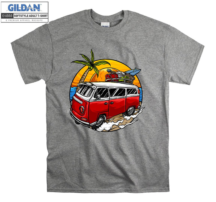 Holiday Travel Car Sunset Figure T-shirt