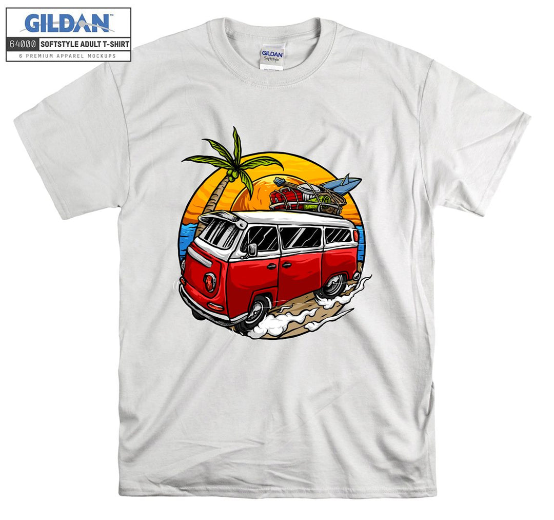 Holiday Travel Car Sunset Figure T-shirt