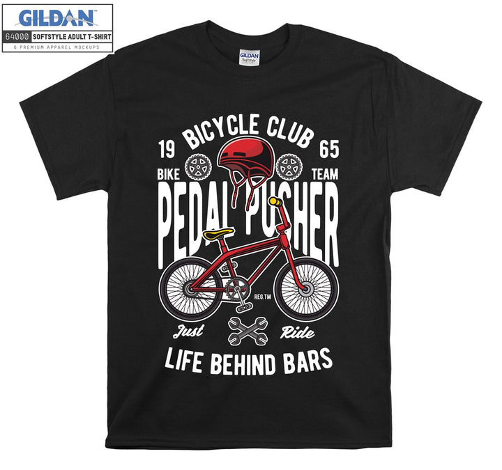 Bicycle club pedal pusher logo T-shirt