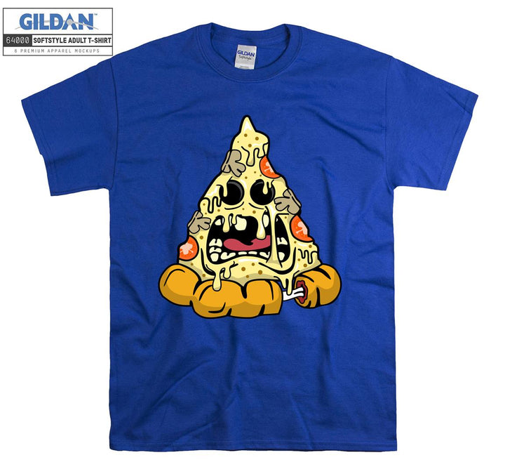 Funny pizza cartoon character terrible figure T-shirt