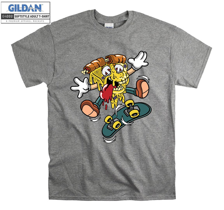 Horror character carttoon pizza skate figure T-shirt