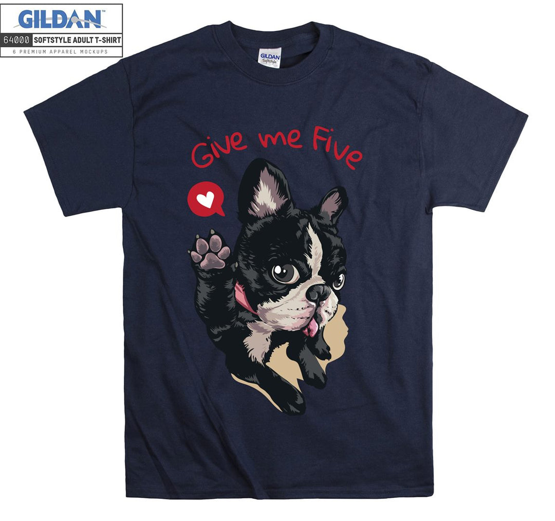 Give me five cute dog figure T-shirt