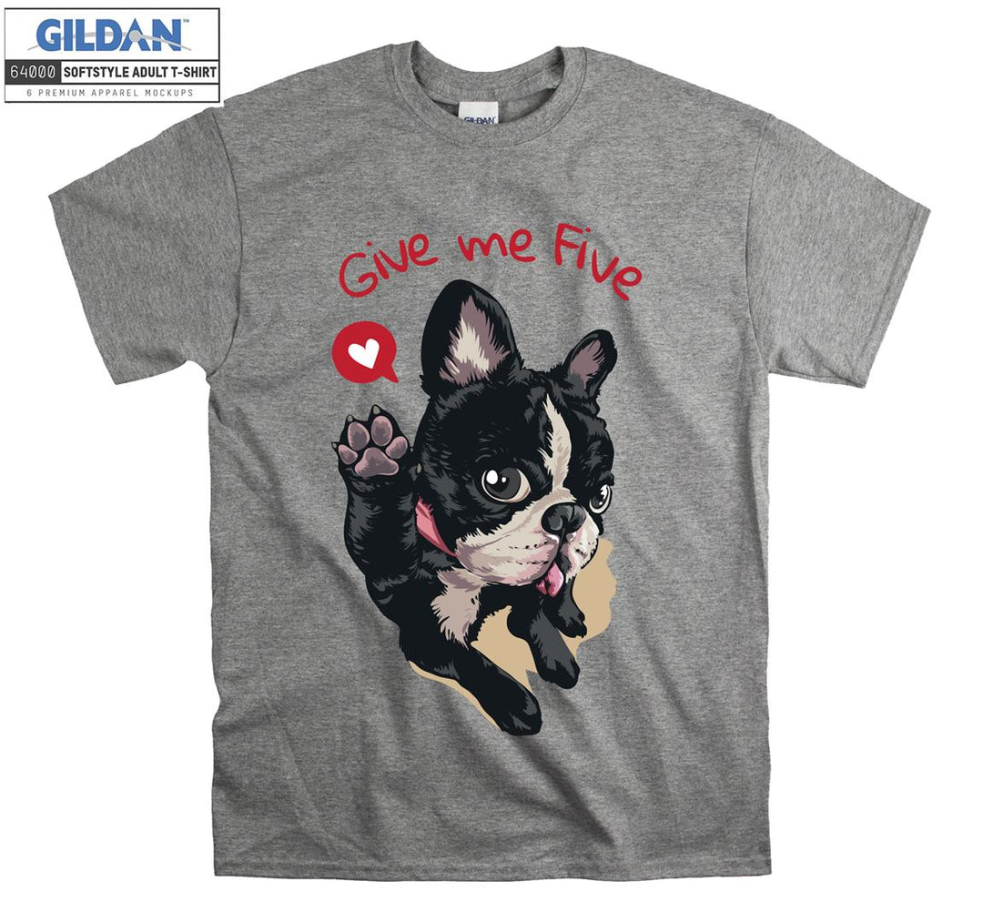 Give me five cute dog figure T-shirt