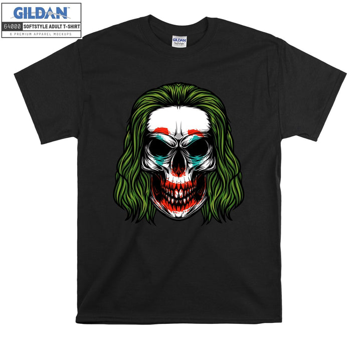 Green hair horror skull figure T-shirt