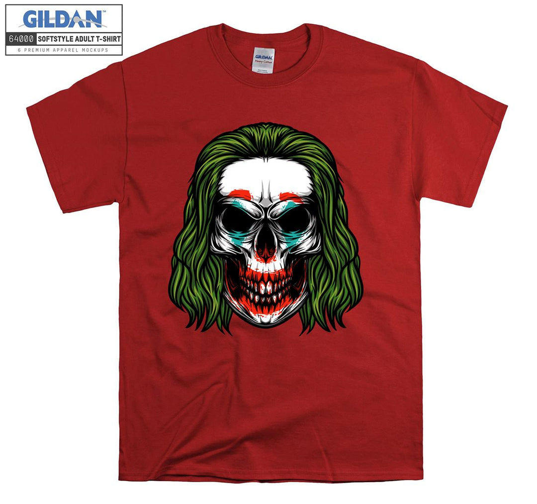 Green hair horror skull figure T-shirt