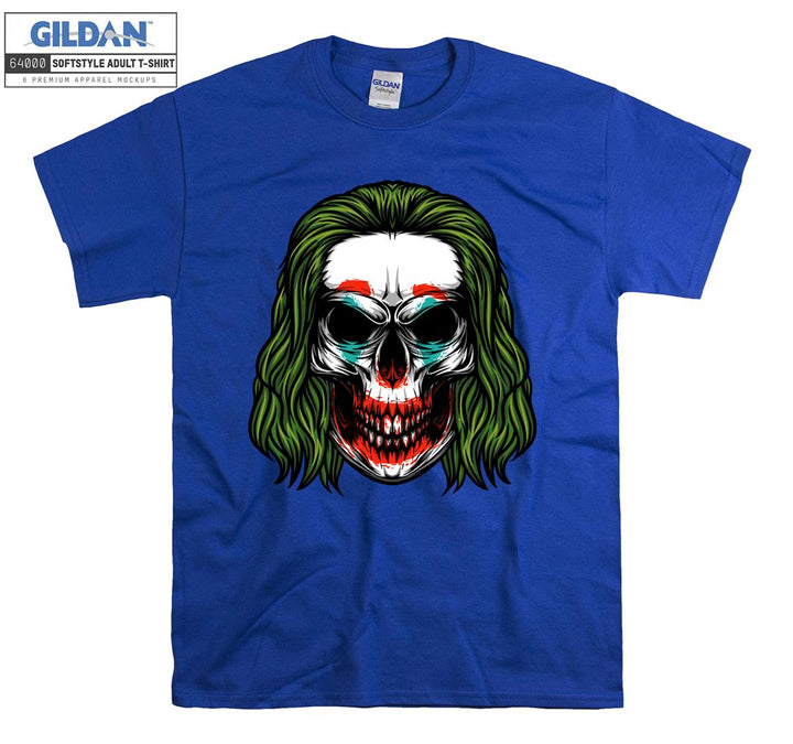 Green hair horror skull figure T-shirt