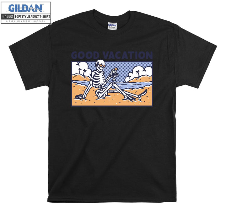 Good vacation holiday drink skeleton figure T-shirt