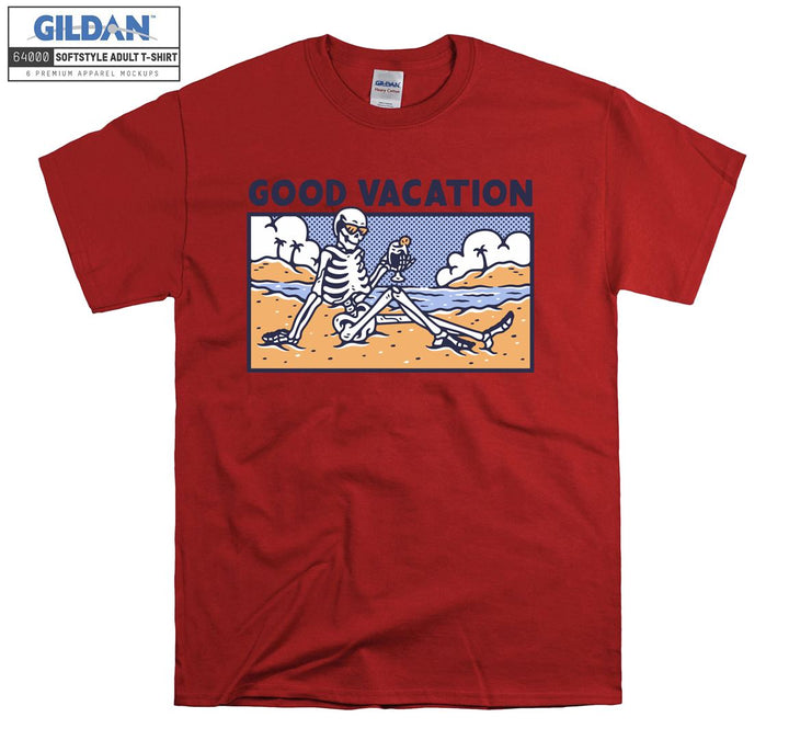 Good vacation holiday drink skeleton figure T-shirt