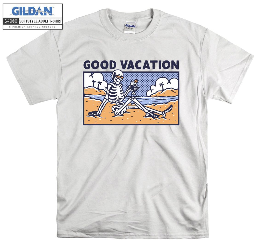 Good vacation holiday drink skeleton figure T-shirt