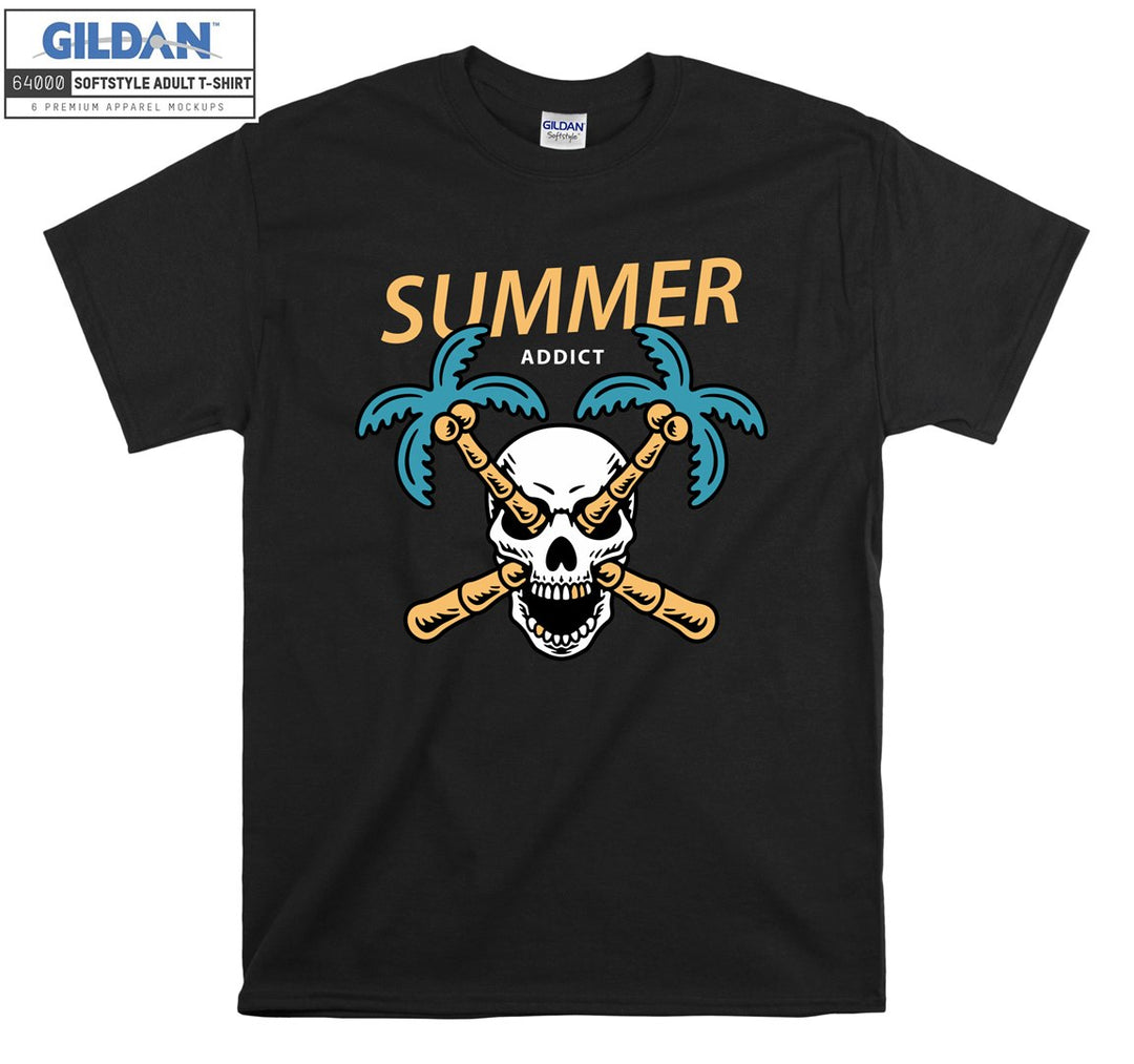 Summer addict skull holiday figure T-shirt