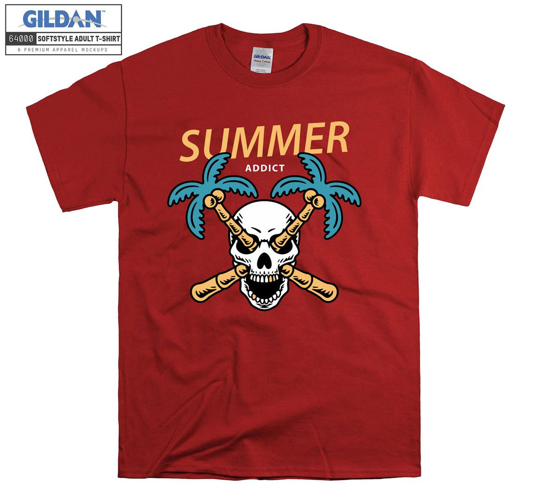 Summer addict skull holiday figure T-shirt