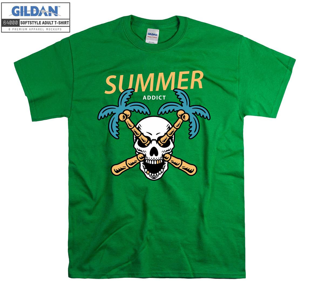 Summer addict skull holiday figure T-shirt