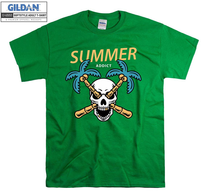 Summer addict skull holiday figure T-shirt