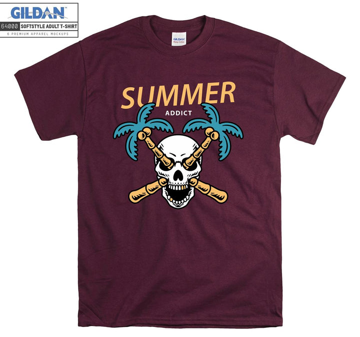 Summer addict skull holiday figure T-shirt