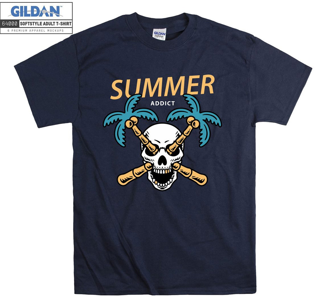 Summer addict skull holiday figure T-shirt