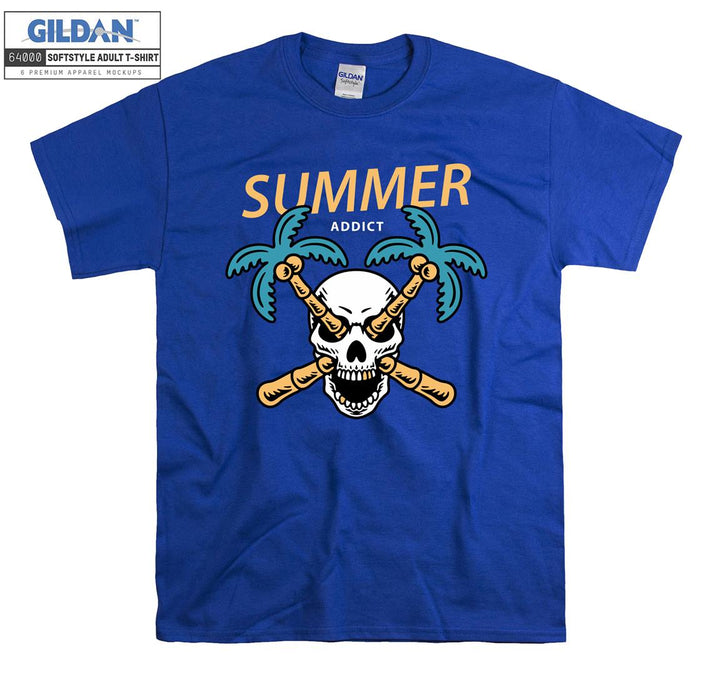 Summer addict skull holiday figure T-shirt