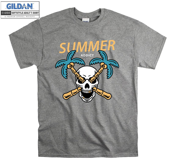 Summer addict skull holiday figure T-shirt