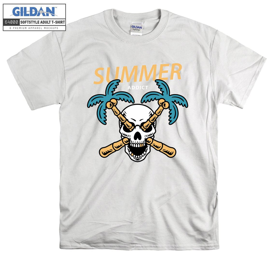 Summer addict skull holiday figure T-shirt