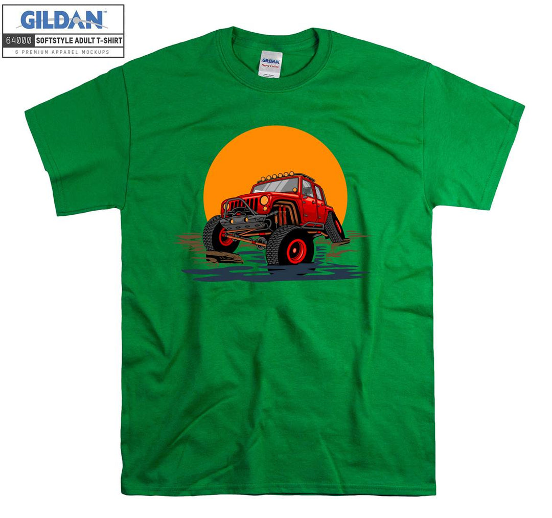 Offroad Car Figure With Sunset T-shirt