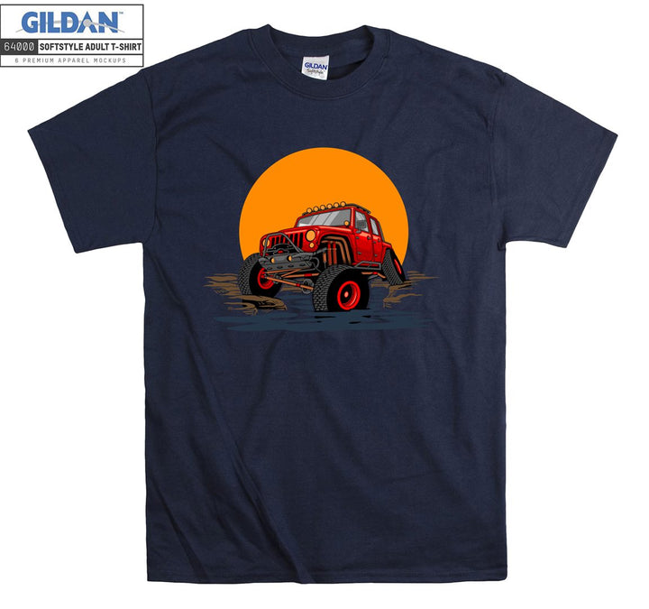 Offroad Car Figure With Sunset T-shirt