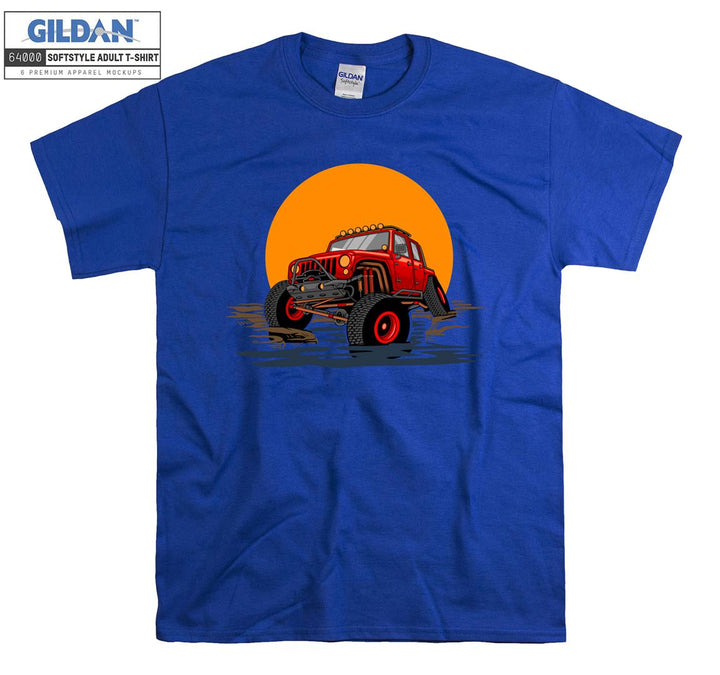 Offroad Car Figure With Sunset T-shirt