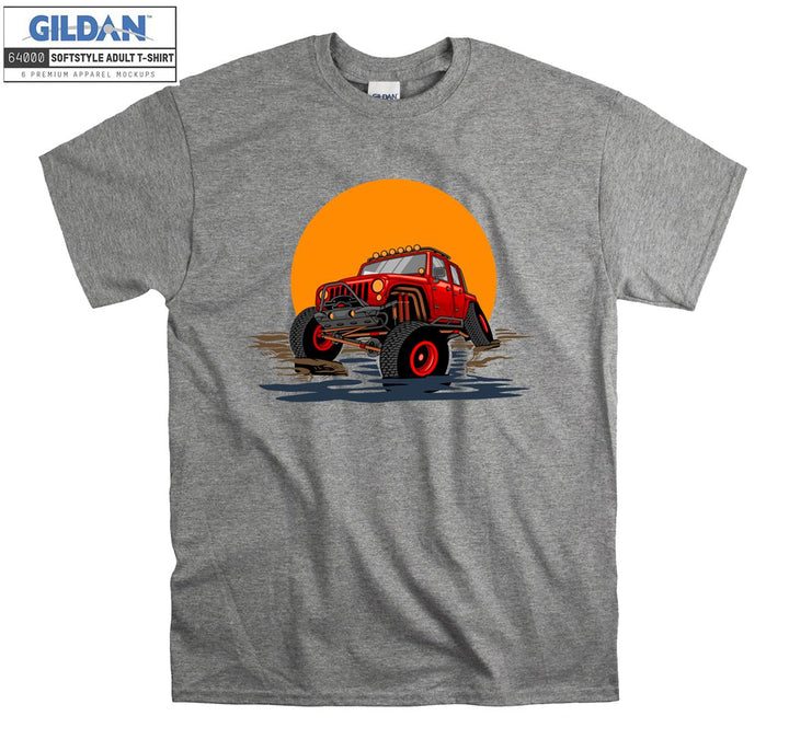 Offroad Car Figure With Sunset T-shirt