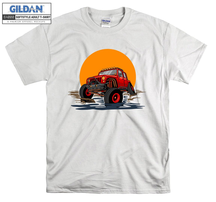 Offroad Car Figure With Sunset T-shirt