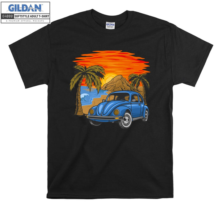 Famous Cute Beetle Car Figure Sunset T-shirt