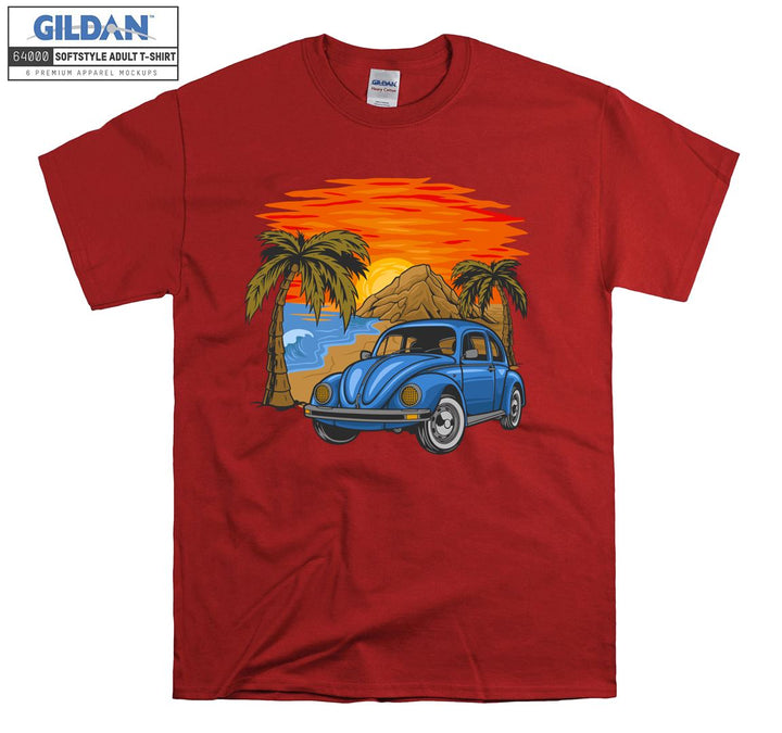 Famous Cute Beetle Car Figure Sunset T-shirt