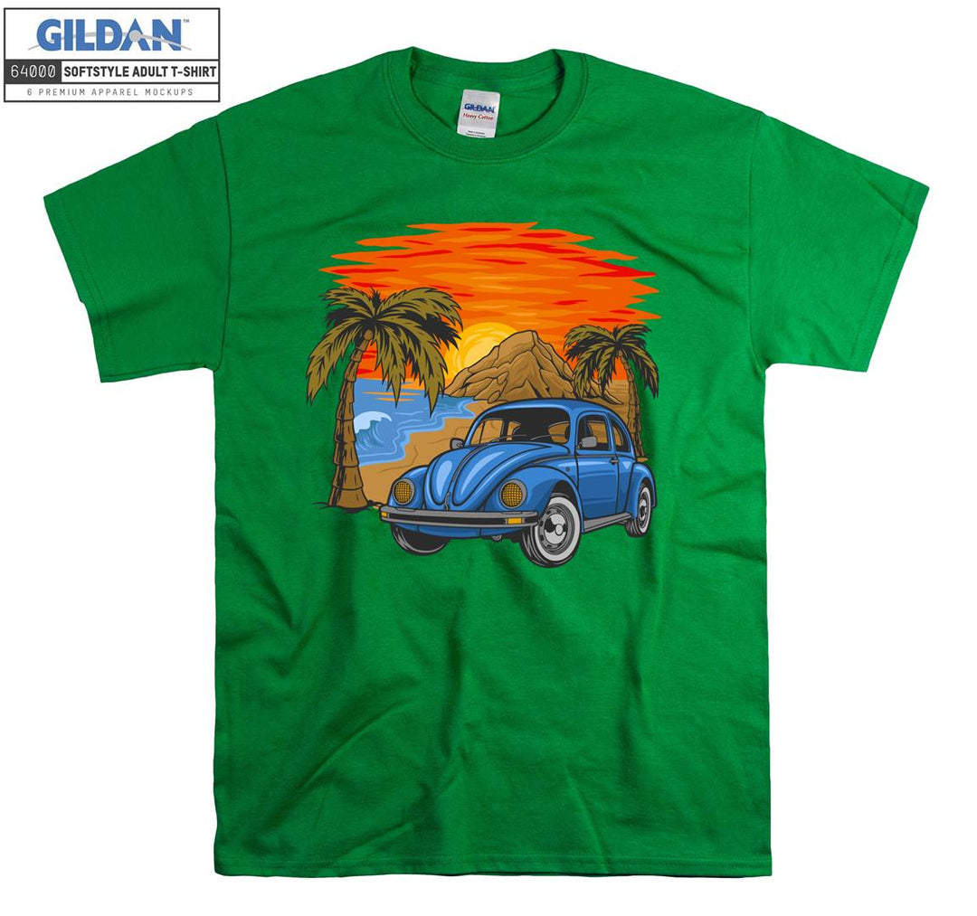 Famous Cute Beetle Car Figure Sunset T-shirt