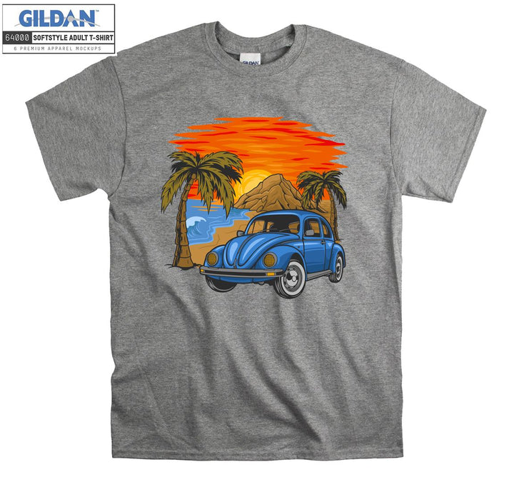 Famous Cute Beetle Car Figure Sunset T-shirt