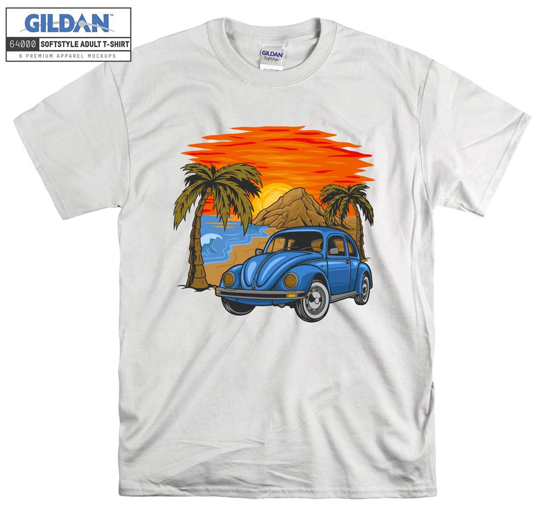 Famous Cute Beetle Car Figure Sunset T-shirt