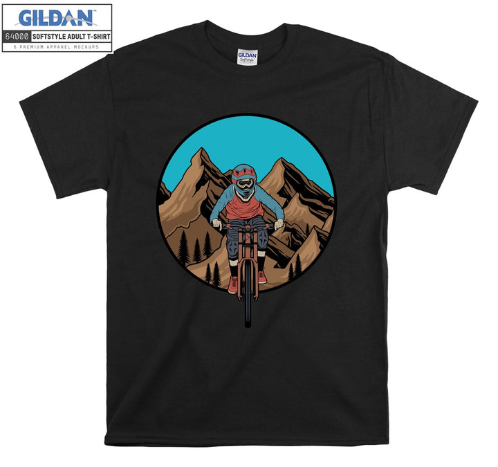 Alone man ride bike figure T-shirt