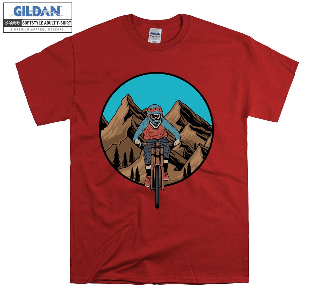 Alone man ride bike figure T-shirt