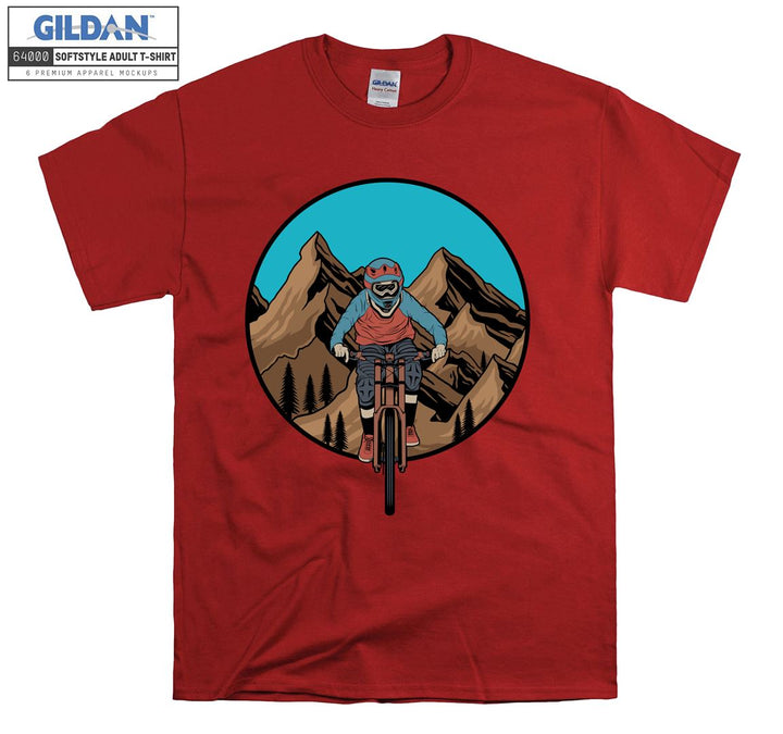 Alone man ride bike figure T-shirt