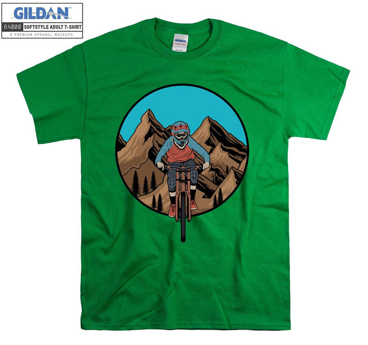 Alone man ride bike figure T-shirt