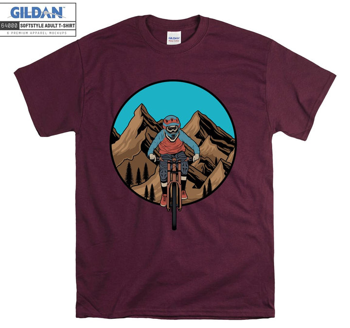 Alone man ride bike figure T-shirt