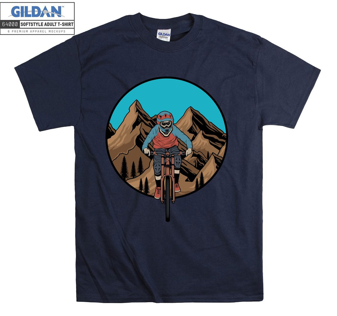 Alone man ride bike figure T-shirt