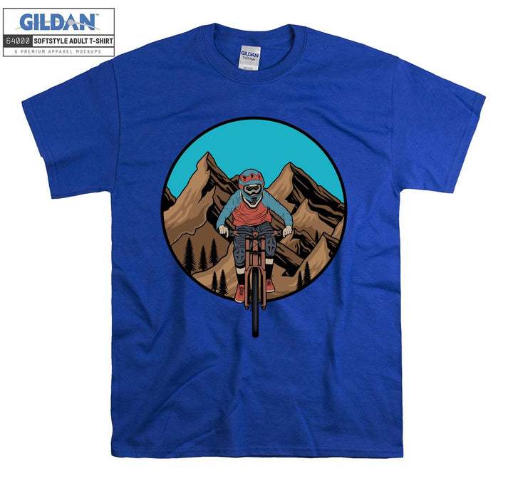 Alone man ride bike figure T-shirt