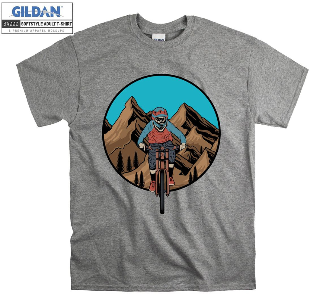 Alone man ride bike figure T-shirt